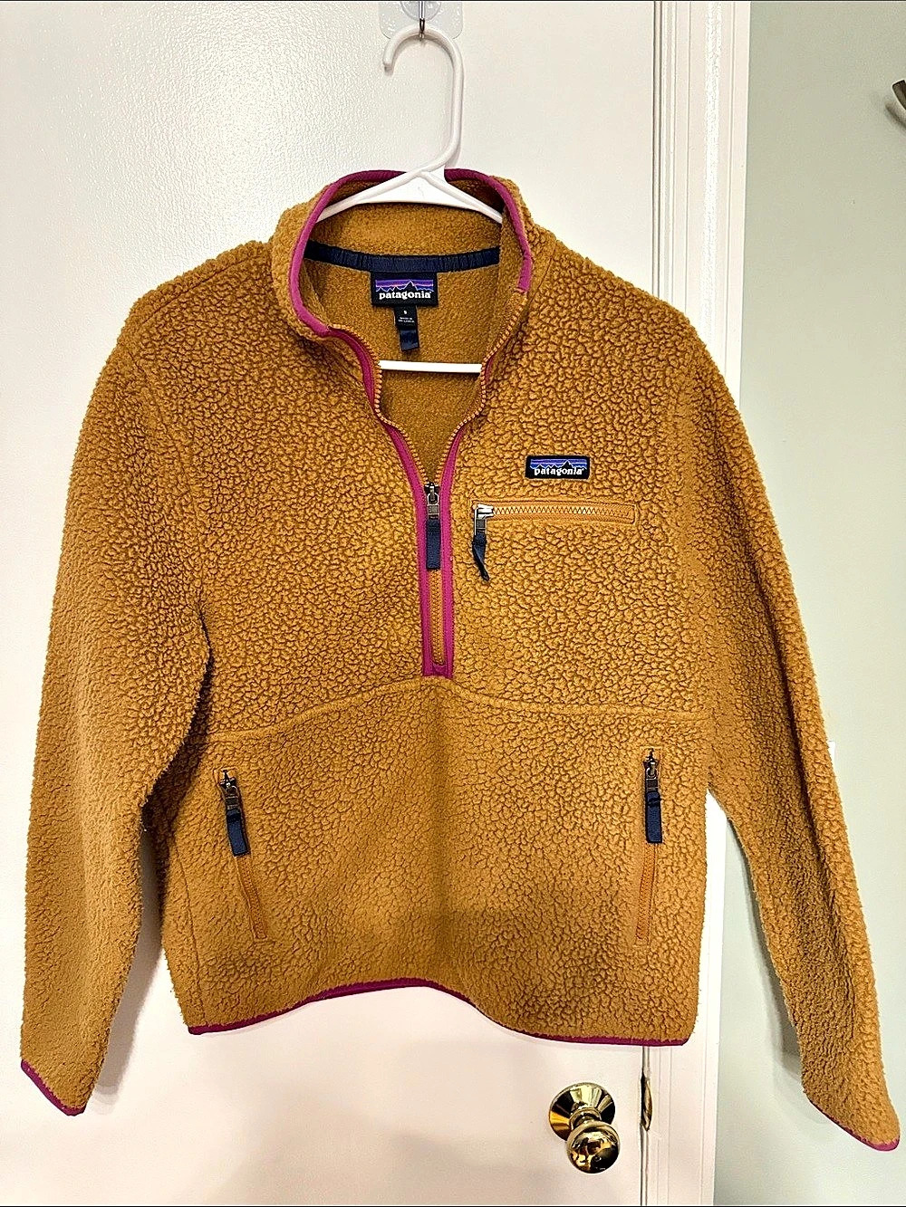 Patagonia Women’s Retro Pile Fleece 1/2 Zip Pullover Brown Purple Size S